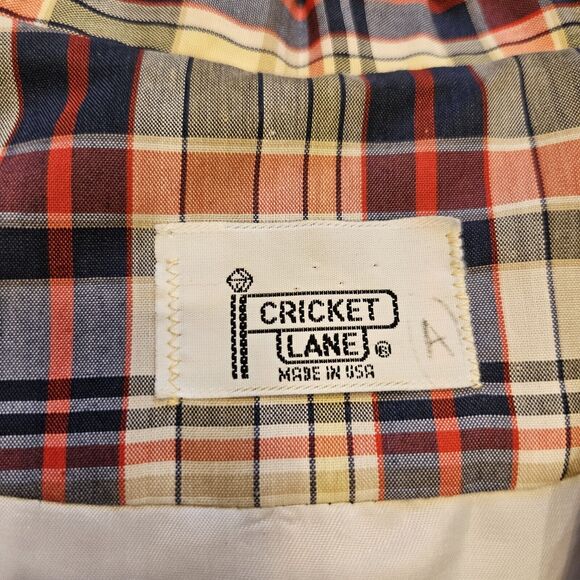 Vtg Cricket Lane Plaid Blazer Jacket Womens 2X Acadamia Preppy Lightweight - Picture 8 of 10